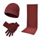 2025 Autumn And Winter Manufacturers Supply Cross-border Men's And Women's Knitted Padded Warm Wool Hat Scarf Gloves Three-piece Set 2025 Autumn And Winter Manufacturers Supply Cross-border Men's And Women's Knitted Padded Warm Wool Hat Scarf Gloves Three-piece Set
