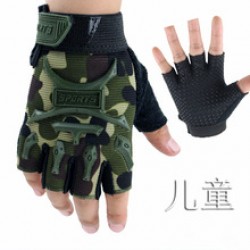 Children seal half-finger outdoor mountain bike rides in spring, summer and autumn for 5 to 13 weeks, short-finger sun protection and anti-slip gloves