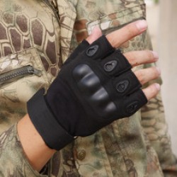 Tactical gloves, Black Eagle training half-finger gloves, outdoor cycling and fishing, anti-cut and anti-slip, Ouji Fitness exposed finger gloves