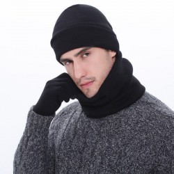 Cross-border Winter Amazon European And American Wool Scarf Thickened Warm Knitted Hat Scarf Gloves Three-piece Set