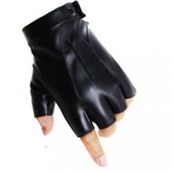 Cycling leather half-finger gloves for men and women, imitation leather half-finger, exposed fingers, outdoor fitness, anti-slip, driving and dancing
