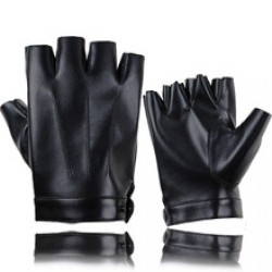 Cycling leather half-finger gloves for men and women, imitation leather half-finger, exposed fingers, outdoor fitness, anti-slip, driving and dancing
