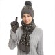 European And American Autumn And Winter Knitted Hat Suit Amazon New Female Leopard Warm Wool Hat Scarf Gloves Three-piece Set European And American Autumn And Winter Knitted Hat Suit Amazon New Female Leopard Warm Wool Hat Scarf Gloves Three-piece Set