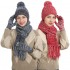 Autumn And Winter New Knitted Wool Europe And The United States Cross-border Color Hat Thickened Scarf Touch Screen Gloves Three-piece Set Manufacturers