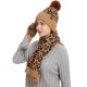 European And American Autumn And Winter Knitted Hat Suit Amazon New Female Leopard Warm Wool Hat Scarf Gloves Three-piece Set European And American Autumn And Winter Knitted Hat Suit Amazon New Female Leopard Warm Wool Hat Scarf Gloves Three-piece Set