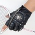 Male export of skull half-finger leather gloves