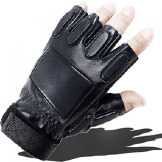Leather half-finger gloves, sheepskin men's driving sports, suede palm design, cycling tactics, casual fitness gloves Leather half-finger gloves, sheepskin men's driving sports, suede palm design, cycling tactics, casual fitness gloves