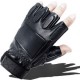 Leather half-finger gloves, sheepskin men's driving sports, suede palm design, cycling tactics, casual fitness gloves Leather half-finger gloves, sheepskin men's driving sports, suede palm design, cycling tactics, casual fitness gloves
