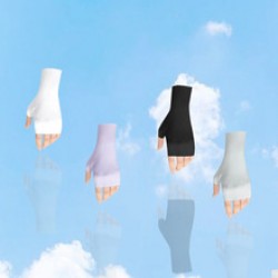 Summer sun protection gloves, half summer ice silk, half ultraviolet nail art gloves, cycling sports thin gloves