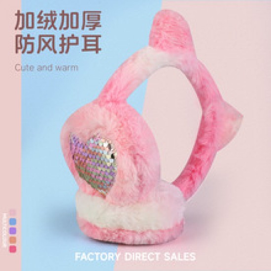 Creative new sequined cat ear plush children's warm ear cups, winter cold-proof student ear muffs and ear warmers direct sales Creative new sequined cat ear plush children's warm ear cups, winter cold-proof student ear muffs and ear warmers direct sales