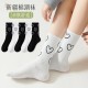 The 2024 autumn and winter European women's socks are sweet and cute, full jacquard heart-shaped, breathable, fashionable and light luxury mid-calf long socks The 2024 autumn and winter European women's socks are sweet and cute, full jacquard heart-shaped, breathable, fashionable and light luxury mid-calf long socks