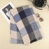 Blue checkered whitening scarf for women, thick and warm faux cashmere scarf for autumn and winter, student Korean version versatile shawl trendy