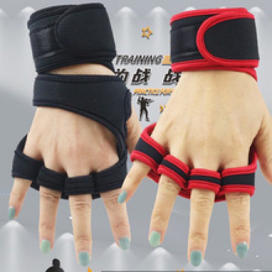 Fitness gloves, outdoor exercise half-finger gloves, dumbbells, men's sports equipment, long wrist guards, women's deadlift guards, barbell gloves Fitness gloves, outdoor exercise half-finger gloves, dumbbells, men's sports equipment, long wrist guards, women's deadlift guards, barbell gloves
