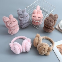 Folding hamburger ear cups, folding warm ear cups, carry solid-color winter cold-proof and frost-proof plush ear cups for both men and women