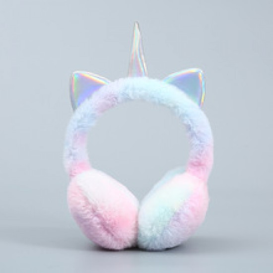 The 2021 winter new plush colorful unicorn ear cups with fleece windproof ear protection and foldable ear bags The 2021 winter new plush colorful unicorn ear cups with fleece windproof ear protection and foldable ear bags
