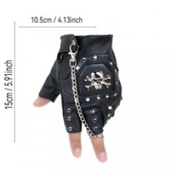 Male export of skull half-finger leather gloves