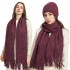 Custom Amazon European And American Autumn And Winter Fleece-lined Knitted Hat Scarf Gloves Suit Men And Women Warm Wool Three-piece Set