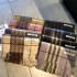 Winter warm, cold-proof, comfortable, breathable, neck-protecting scarf, simple, casual, versatile, personalized printed three-line check scarf