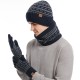 2025 Europe And The United States In Autumn And Winter Men's Warm Wool Hat Knitted Thickened Adult Hat Scarf Gloves Three-piece Set Manufacturers 2025 Europe And The United States In Autumn And Winter Men's Warm Wool Hat Knitted Thickened Adult Hat Scarf Gloves Three-piece Set Manufacturers