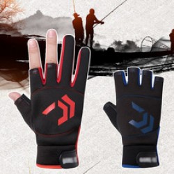 Wholesale of Luya fishing gloves for men, thickened for spring, autumn and winter, Watlu three-finger anti-slip and waterproof cycling gloves