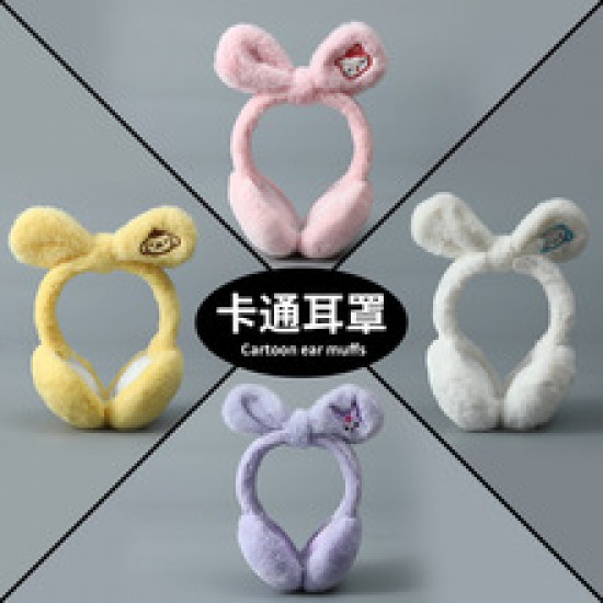 Winter warm telescopic bow plush ear cups, cute girl ear covers, student rabbit ears, ear warm Korean version ear tips Winter warm telescopic bow plush ear cups, cute girl ear covers, student rabbit ears, ear warm Korean version ear tips