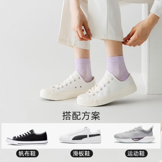 Wholesale trend of women's mesh pure cotton spring and summer thin mid-calf all-cotton casual summer women's summer long-calf cotton socks Wholesale trend of women's mesh pure cotton spring and summer thin mid-calf all-cotton casual summer women's summer long-calf cotton socks