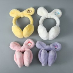 Winter warm telescopic bow plush ear cups, cute girl ear covers, student rabbit ears, ear warm Korean version ear tips