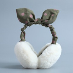 Korean version foldable ear tips for warm women, cute ear cups for autumn and winter, imitation rabbit fur warm ear bags for both men and women, providing ear warmth