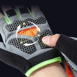 Half-finger gloves, outdoor cycling, summer sun protection, yoga, driving, shock absorption, anti-slip, silicone disc mesh, breathable design