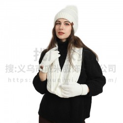 Amazon Hat Cross-border Europe And The United States Winter Ladies Wool Hat Scarf Gloves Plus Socks Four-piece Set Manufacturers Supply