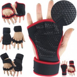 Fitness gloves, semi-pointing body upward grip strength, dumbbell, men's exercise equipment, wrist protection gloves, women's deadlift, barbell protection