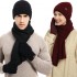 Factory Autumn And Winter New European And American Knitted Hat Suit Amazon Men's And Women's Winter Solid Color Scarf Hat Three-piece Set
