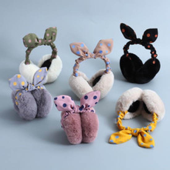 Korean version foldable ear tips for warm women, cute ear cups for autumn and winter, imitation rabbit fur warm ear bags for both men and women, providing ear warmth Korean version foldable ear tips for warm women, cute ear cups for autumn and winter, imitation rabbit fur warm ear bags for both men and women, providing ear warmth