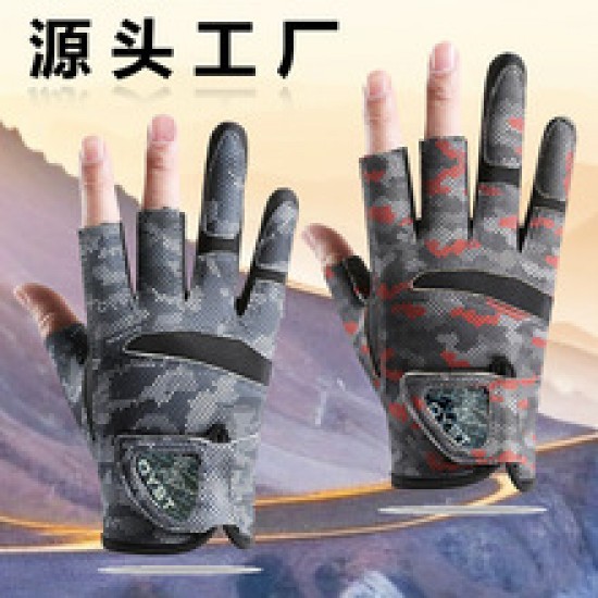 Wholesale of 2025 new outdoor Lasheli anti-slip, sun-protective fishing gloves and wear-resistant three-finger fishing lure gloves Wholesale of 2025 new outdoor Lasheli anti-slip, sun-protective fishing gloves and wear-resistant three-finger fishing lure gloves