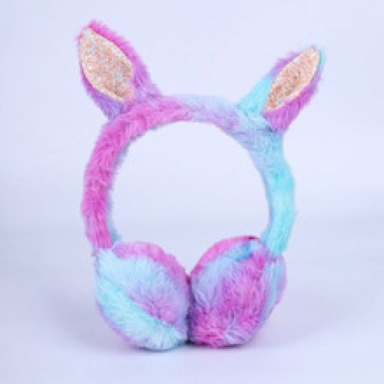 Cross-border ear cups, fashionable sequins, rabbit-ear ear tips, simple rainbow series ear bags, plush, colorful and warm ear cups Cross-border ear cups, fashionable sequins, rabbit-ear ear tips, simple rainbow series ear bags, plush, colorful and warm ear cups