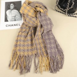 Winter's new thousand-bird checkered ins faux cashmere scarf for women, Korean version versatile student shawl, dual-purpose warm scarf for men