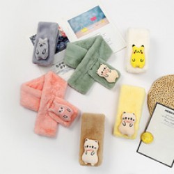2021 Korean version autumn and winter plush children's scarf, cartoon plush scarf, warm neck for boys and girls, imitation rabbit fur