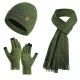 Custom Amazon European And American Autumn And Winter Fleece-lined Knitted Hat Scarf Gloves Suit Men And Women Warm Wool Three-piece Set Custom Amazon European And American Autumn And Winter Fleece-lined Knitted Hat Scarf Gloves Suit Men And Women Warm Wool Three-piece Set