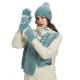 2025 Cross-border Foreign Trade Amazon Winter Needle Ladies Jacquard Padded Imitation Mink Velvet Scarf Hat Gloves Three-piece Set 2025 Cross-border Foreign Trade Amazon Winter Needle Ladies Jacquard Padded Imitation Mink Velvet Scarf Hat Gloves Three-piece Set