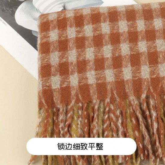 Winter's new thousand-bird checkered ins faux cashmere scarf for women, Korean version versatile student shawl, dual-purpose warm scarf for men Winter's new thousand-bird checkered ins faux cashmere scarf for women, Korean version versatile student shawl, dual-purpose warm scarf for men