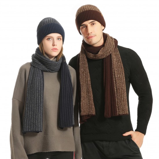 Amazon Autumn And Winter New European And American Wool Hat Suit Color Matching Knitted Hat Thickened Scarf Gloves Three-piece Set Amazon Autumn And Winter New European And American Wool Hat Suit Color Matching Knitted Hat Thickened Scarf Gloves Three-piece Set