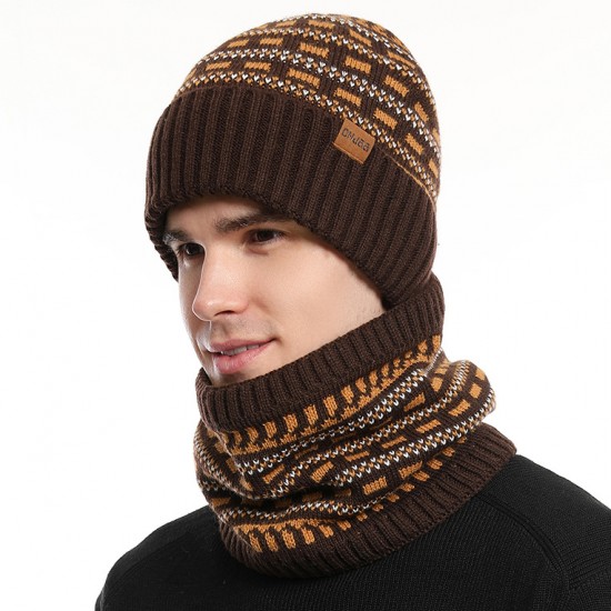 2025 Europe And The United States In Autumn And Winter Men's Warm Wool Hat Knitted Thickened Adult Hat Scarf Gloves Three-piece Set Manufacturers 2025 Europe And The United States In Autumn And Winter Men's Warm Wool Hat Knitted Thickened Adult Hat Scarf Gloves Three-piece Set Manufacturers