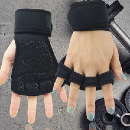 Fitness gloves, outdoor exercise half-finger gloves, dumbbells, men's sports equipment, long wrist guards, women's deadlift guards, barbell gloves Fitness gloves, outdoor exercise half-finger gloves, dumbbells, men's sports equipment, long wrist guards, women's deadlift guards, barbell gloves