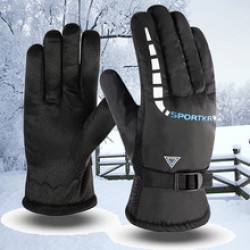 Wholesale style of men's triangular cotton warm winter gloves for skiing, motorcycles and electric bikes with fleece and thickened