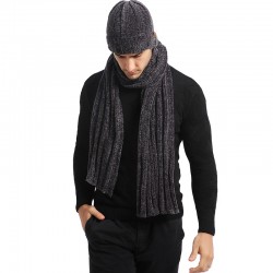 2025 Cross-border Foreign Trade Hat Men's And Women's Wool Knitted Hat Thickened Chenille Hat Scarf Gloves Three-piece Set
