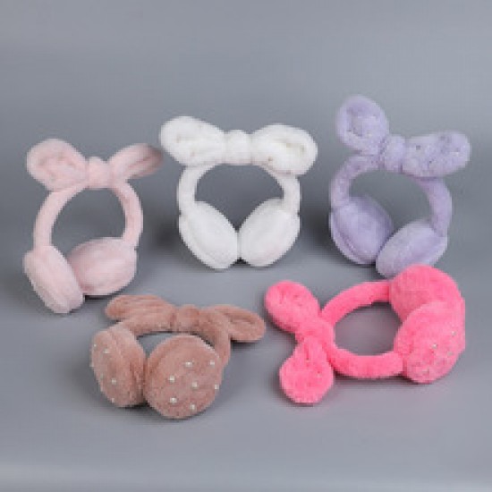 Autumn and winter girlish pink ear cups, cartoon little rabbit ears, warm ear cups, skin-friendly plush ear cups, factory direct sales Autumn and winter girlish pink ear cups, cartoon little rabbit ears, warm ear cups, skin-friendly plush ear cups, factory direct sales