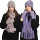 Amazon New Suit European And American Autumn And Winter Fleece-lined Knitted Hat Scarf Gloves Men And Women Warm Wool Three-piece Set Amazon New Suit European And American Autumn And Winter Fleece-lined Knitted Hat Scarf Gloves Men And Women Warm Wool Three-piece Set