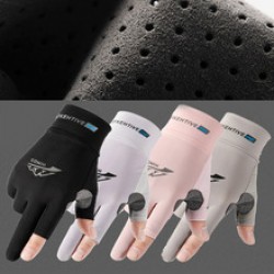 Outdoor fishing dew, two-finger ice thread, summer sun protection, thin, breathable, male driver, takeout, express delivery, cycling gloves
