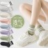 Cross-border women's solid color two-bar sweat-absorbing and breathable autumn and winter warm mid-leg socks, versatile and trendy candy-colored socks