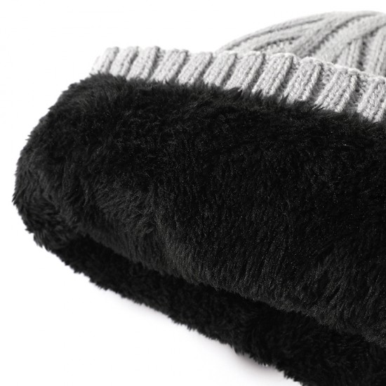 Winter European And American Dome Men's And Women's Hat Simple Joker Knitted Wool Beanless Fleece-lined Double Outdoor Warm Hat Winter European And American Dome Men's And Women's Hat Simple Joker Knitted Wool Beanless Fleece-lined Double Outdoor Warm Hat